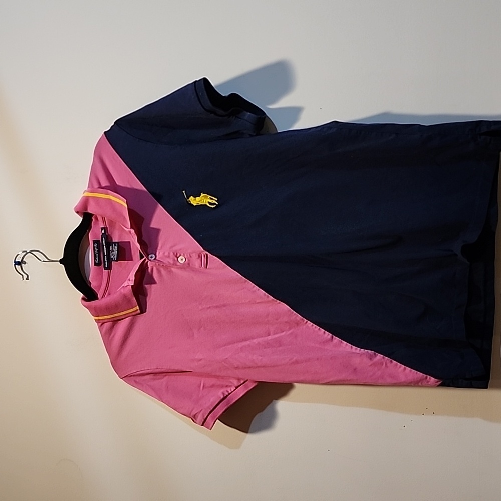 Polo by Ralph Lauren Pink and Navy Color Block Tee